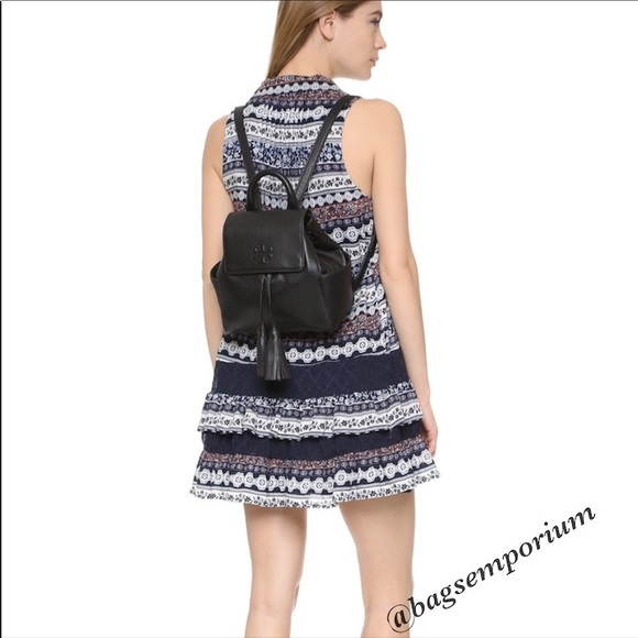 Tory Burch Thea Black Leather Mini Backback - Picture 8 of 8